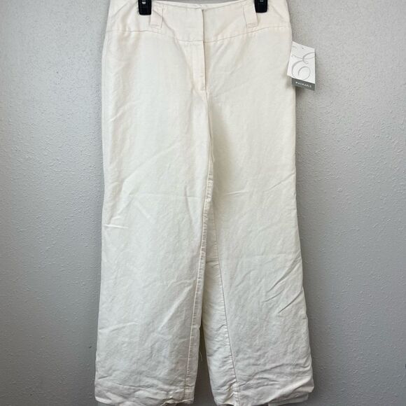 NWT Emma James Off-White Linen Blend Pants Size 10 - Picture 1 of 8